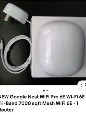 Google nest White WiFi pro 6E router